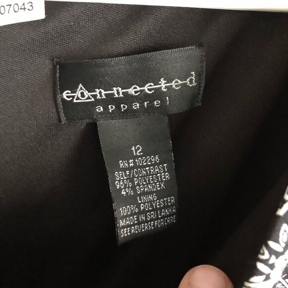 Connected Apparel Size 12 Black/White Jumpsuit With Red Sash - Picture 8 of 8